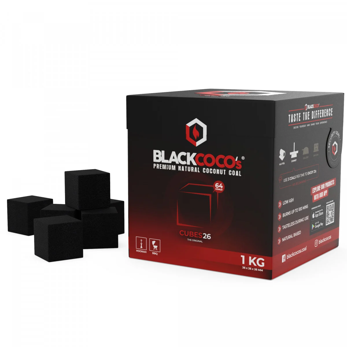 Charbon BLACKCOCO's CUBES 26mm 1KG
