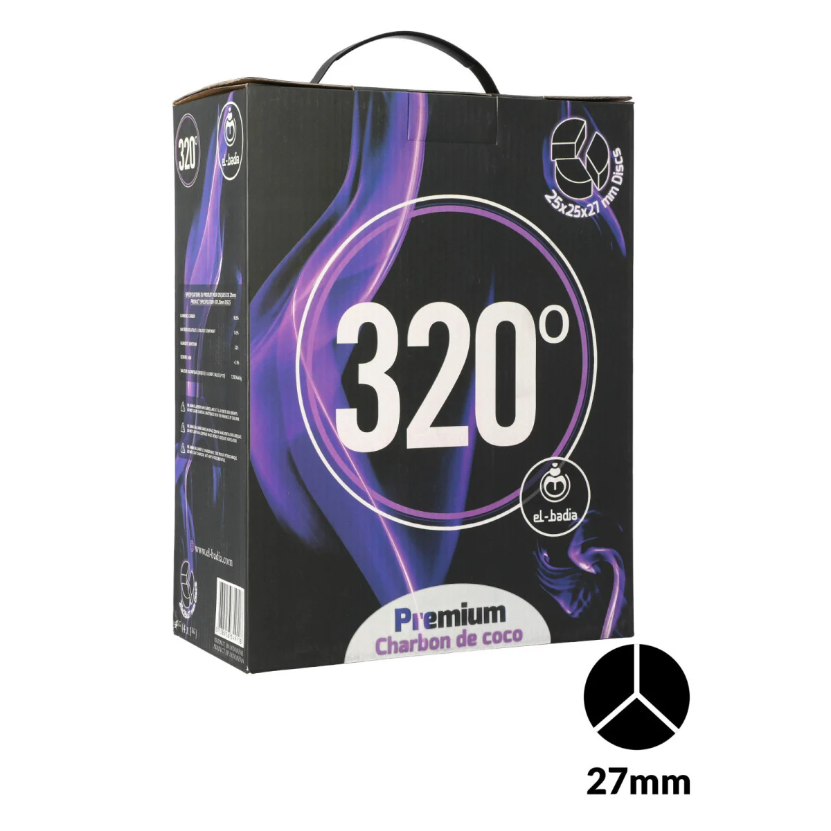 Charbons El-Badia 320° DISC 3B XL 1Kg