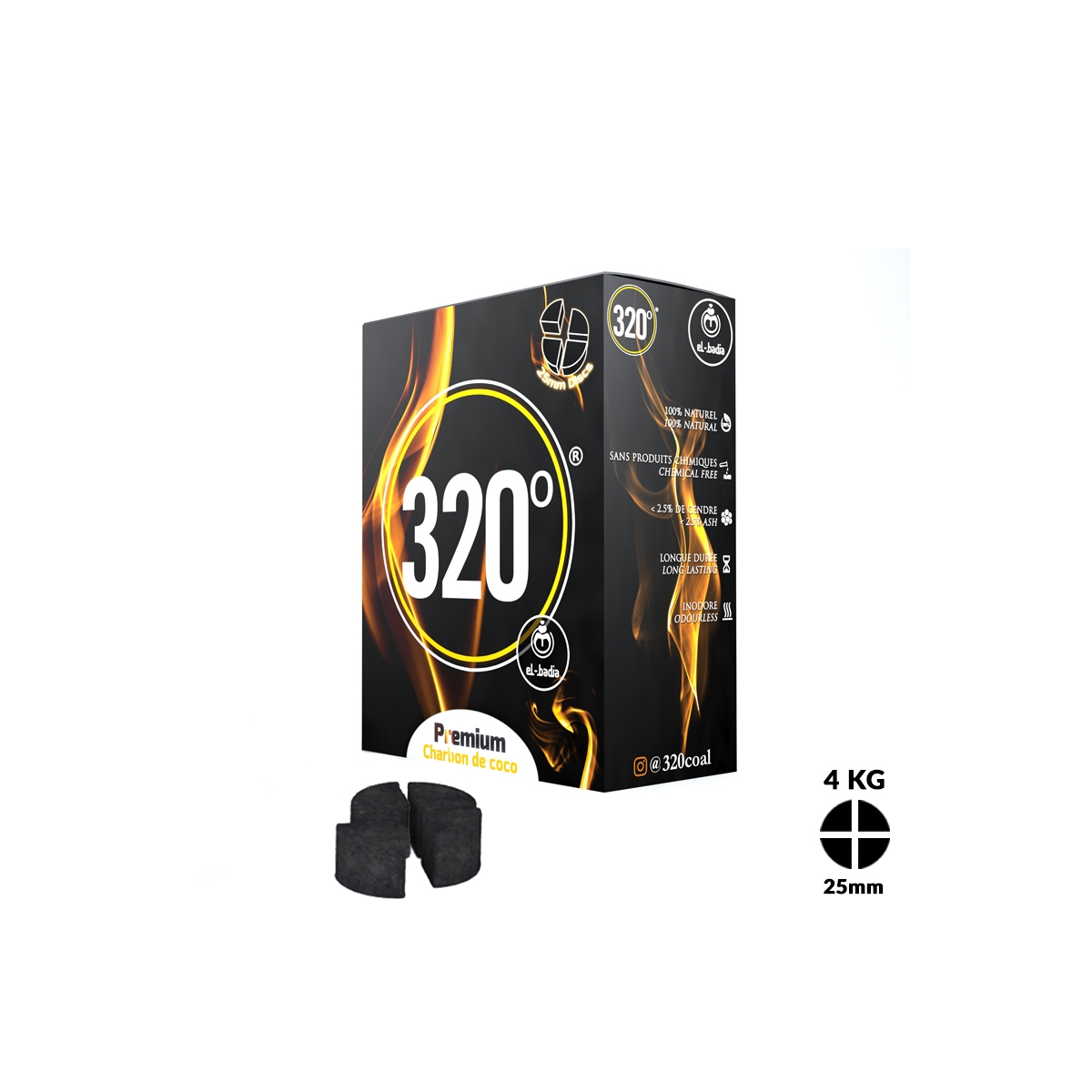 Charbons El-Badia 320° DISC 4b 4Kg