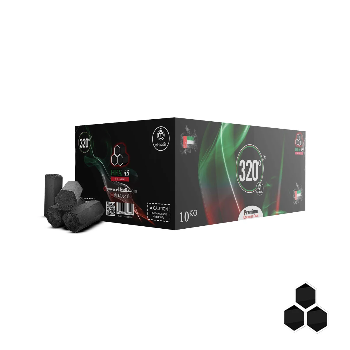 Charbons El-Badia 320° HEX45 10kg