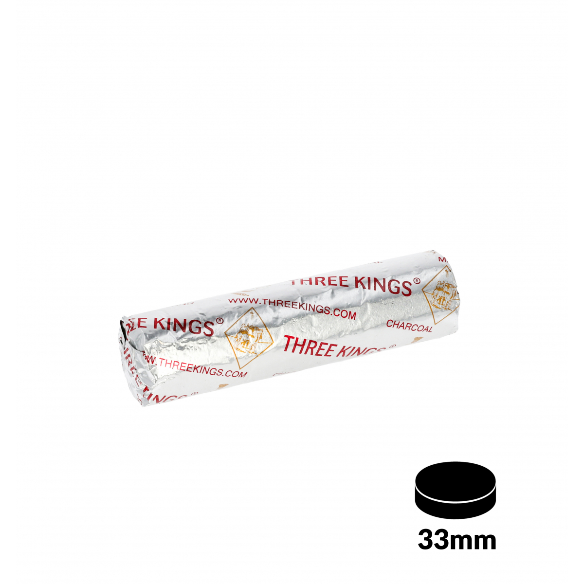 Charbons THREE KINGS 33mm rouleau de 10