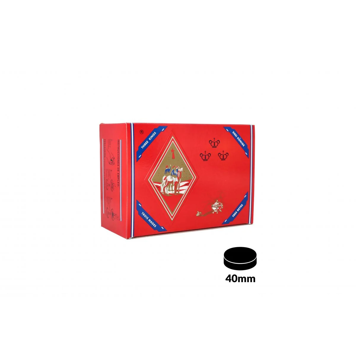 Charbons THREE KINGS XL 40mm boîte de 100