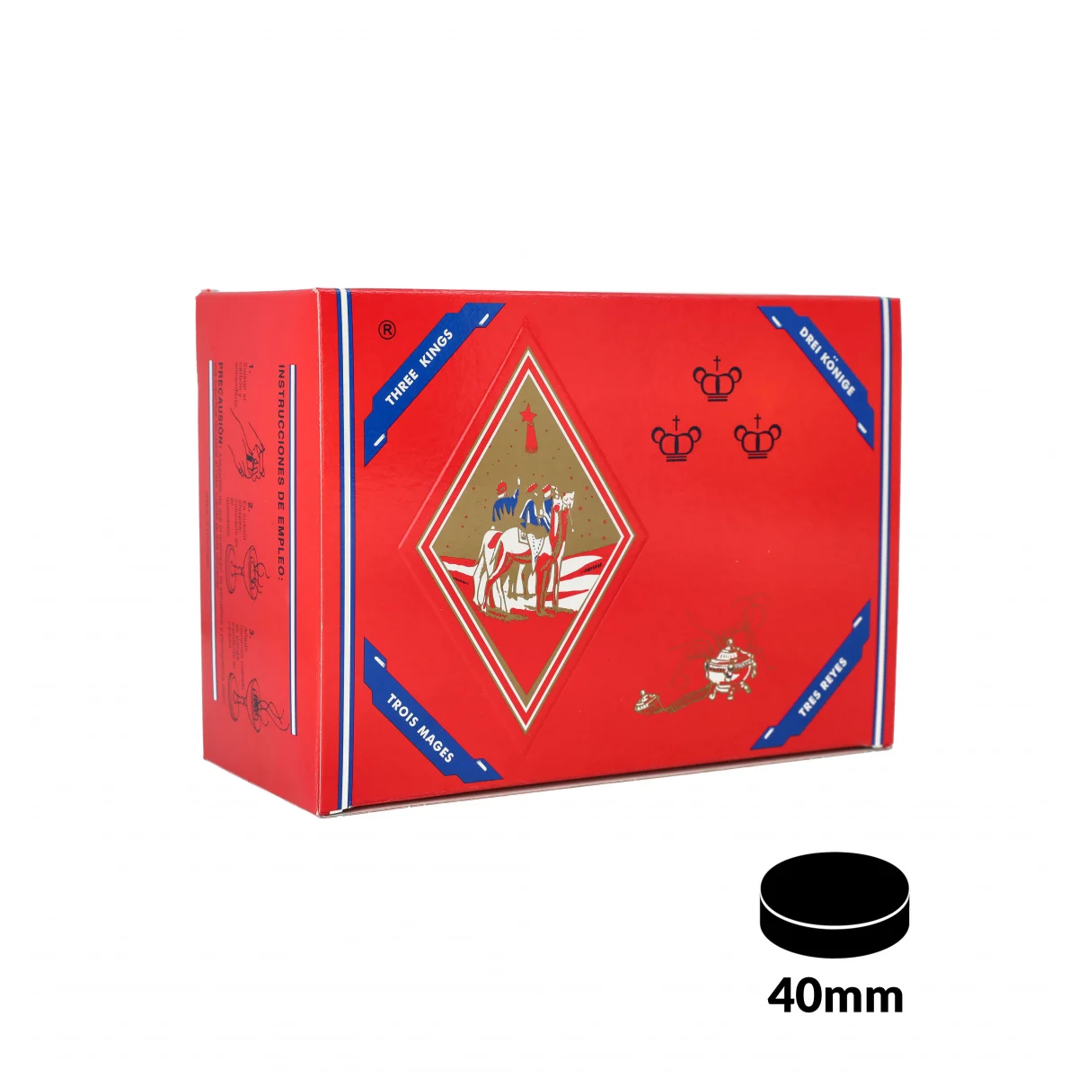 Charbons THREE KINGS XL 40mm boîte de 100