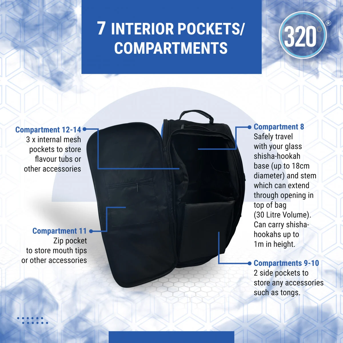 Sac de voyage pour chicha 320°